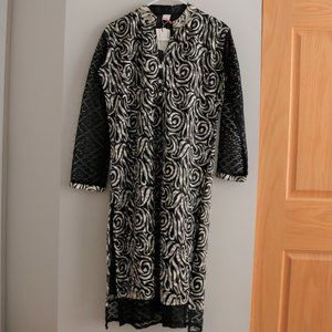 🌹 Black and White Lace Sleeve Kurta